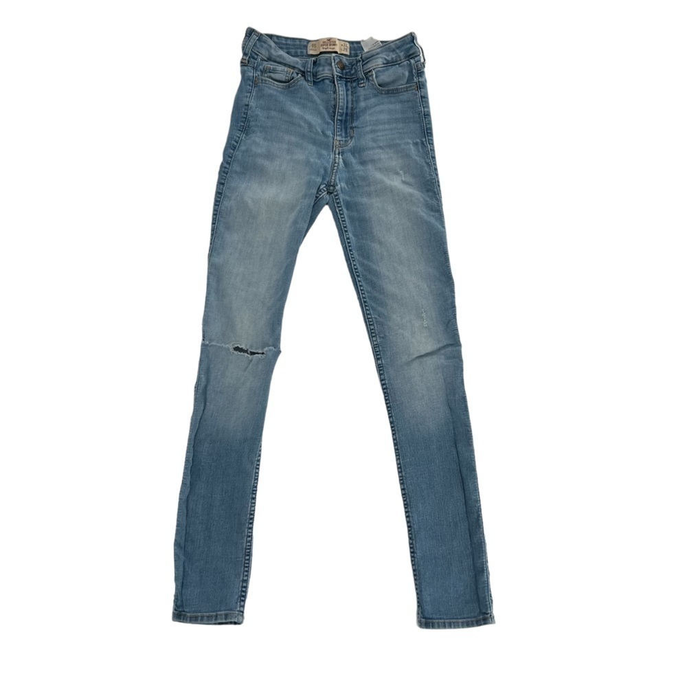 Hollister High Rise Super Skinny Distressed Denim Jeans Size 24 Women’s